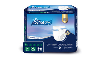 4 אריזות תחתוני ספיגה Breeze Over Night|מידה XL